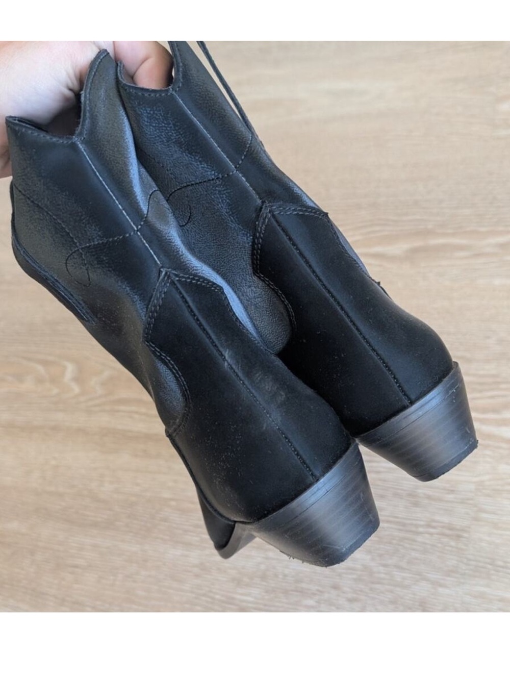 OAK + FORT Black Suede Western Ankle Boots Size 8 - Picture 2 of 5